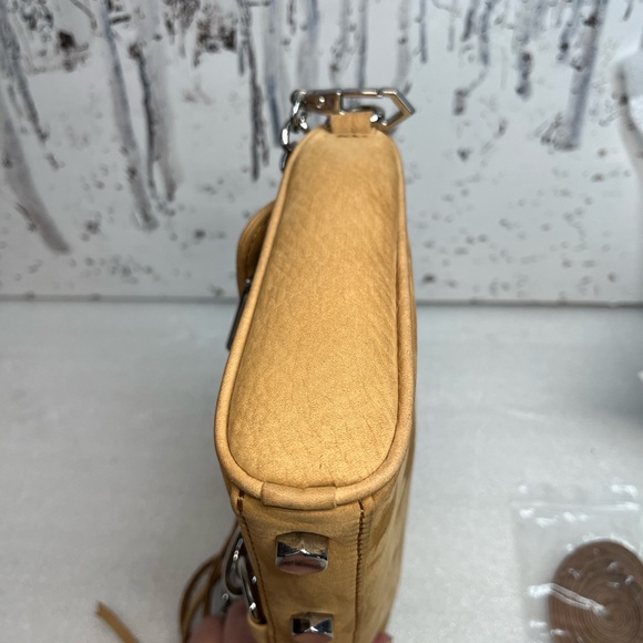 Rebecca Minkoff Mini M.A.C.Camel Suede & Leather Crossbody Bag w/a chain strap - Picture 7 of 12